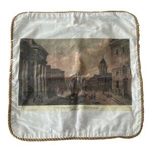 Vintage Dublin Ireland Castle Gate Pillow Cover Irish Architectural Print 18 Inc